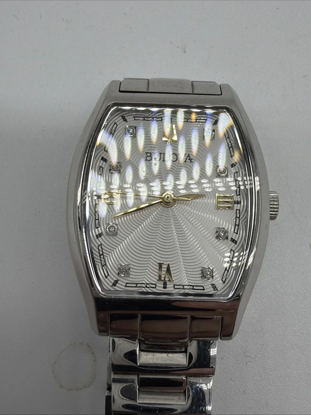 Bulova Women's Diamond Accents Silver Quartz Stainless Steel Watch 26MM 96P232